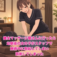 健全マッサージ屋さんに行ったら幼馴染の女の子がスタッフで、施術中に勃起してしまい誤射してしまった [脱毛サロン・エステでのCFNM体験談]