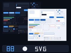 Flat UI Kit ゲーム UI 素材 88種(ダーク/ライト・SVG・9スライス値つき) [点検堂]