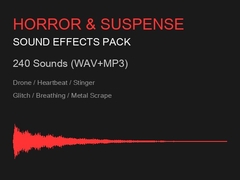 ホラー・サスペンス効果音メガパック 240音|心音・環境音・グリッチ・スティンガー WAV+MP3・商用可 [ゆくて舎]