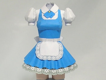 ペーパークラフト☆プリティメイドA☆ブルー [紙服工房]