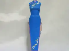 ペーパークラフト☆チャイナドレスA☆ブルー