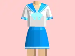 ペーパークラフト☆セーラー服A 200%☆ブルー☆18禁バージョン