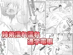 姉弟濡れ濡れ通学電車