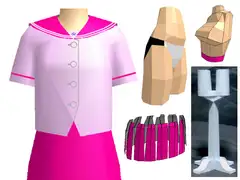 ペーパークラフト☆CN第一☆夏服☆ピンクカラー