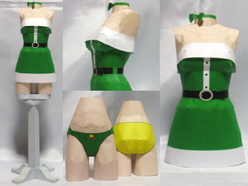 ペーパークラフト☆サンタコスチューム2009☆グリーン [紙服工房]