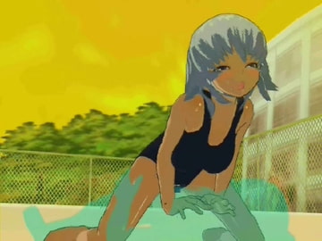 夕暮れ、プールサイドにて [かんしんソフト]