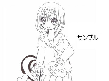 モノクロイラスト2 [りんごの海]