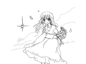 モノクロイラスト 3 [りんごの海]