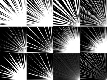 集中線・効果線 素材集 Vol.1 [Many]