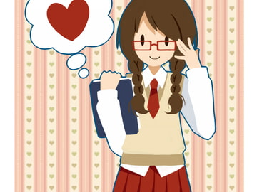 みつあみ眼鏡の女の子 [ちりめん電子工業]