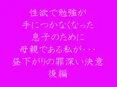 性欲で勉強が手につかなくなった 息子のために母親である私が・・・ 昼下がりの罪深い決意 後編