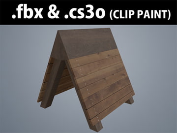 3D素材 三角木馬 木製01 基本タイプ [CG-AR]