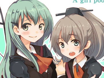 A girl poor at a typhoon, and the sea. [ロケット燃料★21]