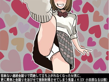 容赦ない連続金蹴りで悶絶して立ち上がれなくなったM男に、更に罵倒と金蹴りを浴びせて強○射精させてしまう鬼畜JK(CV 小田原なるは様) [アイボイス]