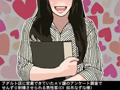 アダルト店に営業できていたAV譲のアンケート調査でせんずり射精させられる男性客(CV 如月なずな様)