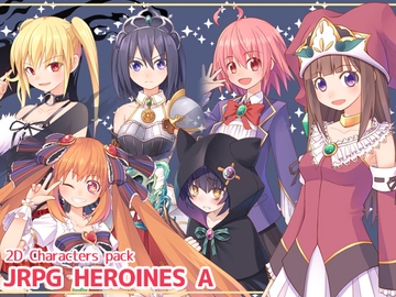 2D characters pack JRPG HEROINES A [森の奥の隠れ里]