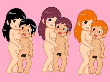 三人のショタっ子が裸の母親たちのおしりふりふり体操を見て一緒に体操しながらオムツの中で精通を迎えてしまうお話 [オナラプップー]
