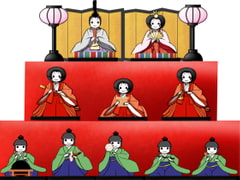 おひな様イラスト素材 [おにかしま]