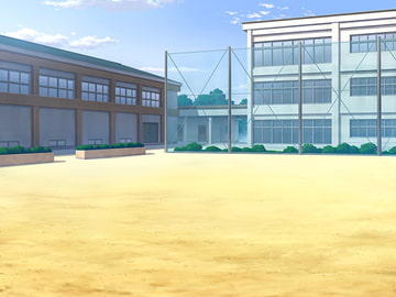 フリー背景素材 学校 校庭 [アトリエてっち]