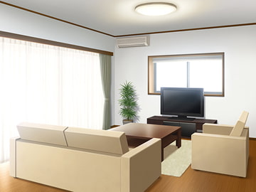 フリー背景素材 住宅 リビング [アトリエてっち]