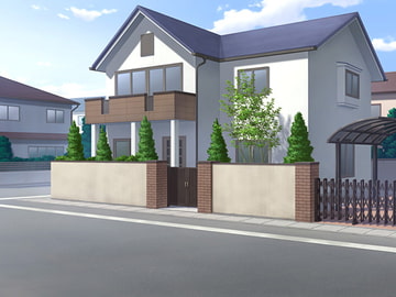 フリー背景素材 住宅 外観 [アトリエてっち]