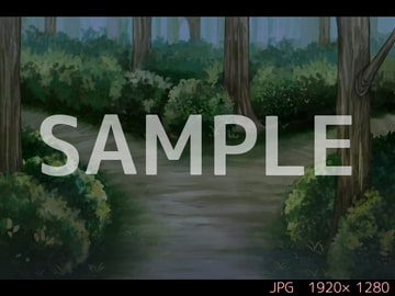 森 分かれ道 夜【ゲーム背景素材】 [USAGI STORE]