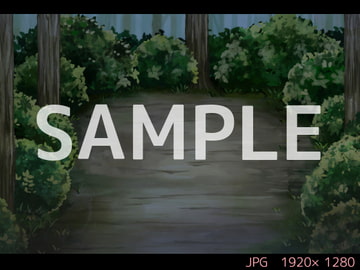 森 行き止まり 夜【ゲーム背景素材】 [USAGI STORE]