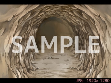洞窟(トンネル) 昼【ゲーム背景素材】 [USAGI STORE]