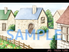 小さな町 昼【ゲーム背景素材】 [USAGI STORE]