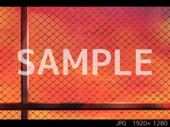 屋上(フェンス) 夕方【ゲーム背景素材】 [USAGI STORE]