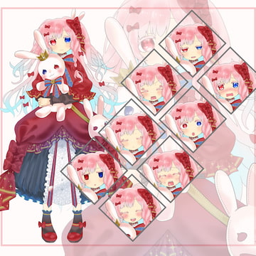 【色違い4色】うさぎロリータの女の子【表情差分10種】 [のあちゃんネル]