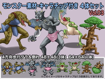 モンスター素材・キャラチップ付き 4体セット Vol.03 [ケイジェイ製作所]