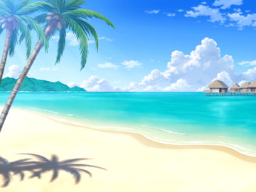 フリー背景素材 海 南国 [アトリエてっち]