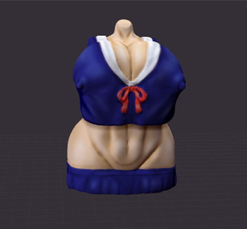[3Dモデル] 爆乳セーラー服 [食満 千人大女]