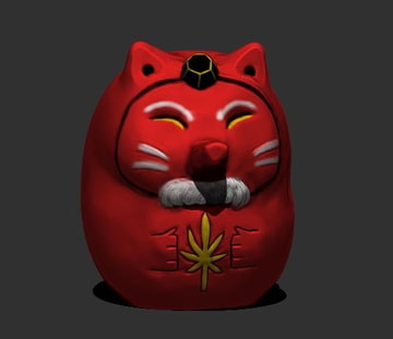 [3Dモデル] ネコ天狗だるま [食満 千人大女]