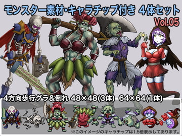 モンスター素材・キャラチップ付き 4体セット Vol.05 [ケイジェイ製作所]