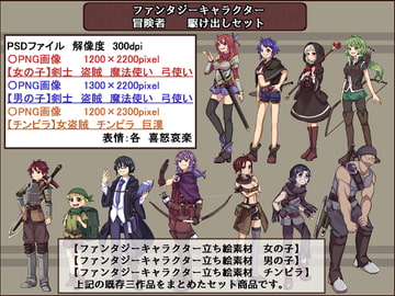 ファンタジーキャラクター立ち絵素材 駆け出しセット Vol.1 [レンシレンジ教室]