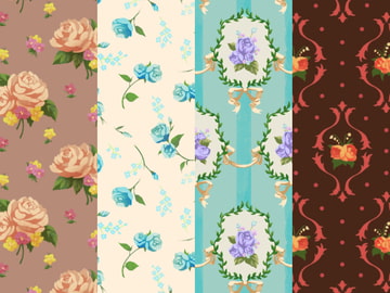 ロマンス花柄 4種8カラー [みずの ゆめ屋]