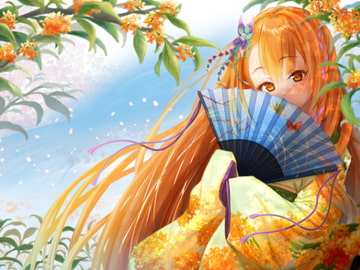 イラスト・CG 壁紙(サイズ計七種) 金木犀と少女 [LaPlus]