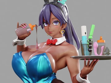 墨夜乃麗奈 blenderファイル,stlファイルセット [sankaku3d]