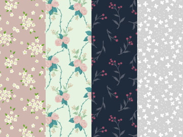 ロマンス花柄3 4種8カラー [みずの ゆめ屋]