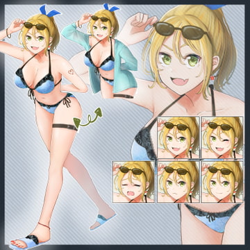 水着ギャル立ち絵 [のんあるこーるな世界]