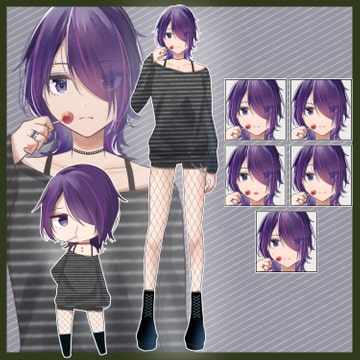 紫ウルフ女子立ち絵 [のんあるこーるな世界]