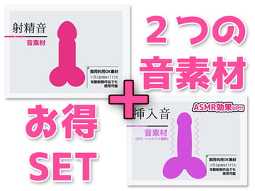 音素材2本セット「射精音」「挿入音」(ダミヘ/ASMR効果)～商用OK著作権フリー [商用利用OK素材]