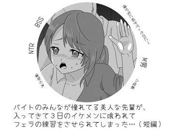 バイトのみんなが憧れてる美人な先輩が、 入ってきて3日のイケメンに喰われて フェラの練習をさせられてしまった…(短編) [ヤリヤリだん]