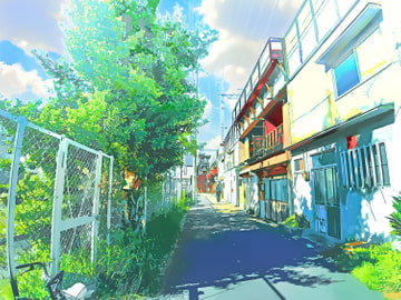 高架下の道【背景素材_夕方差分+空くり抜きセット】 [Re;creating_world]