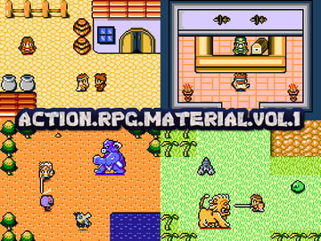 【レトロゲーム風ドット絵素材集】ACTION RPG MATERIAL VOL.1 [Indie8bit]