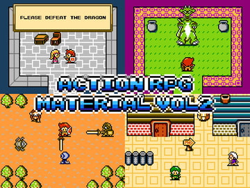 【レトロゲーム風ドット絵素材集】ACTION RPG MATERIAL VOL.2 [Indie8bit]
