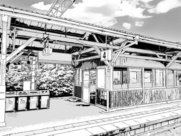 駅のホーム/漫画背景【クリスタ対応PSD+トーンと線画セット】 [Re;creating_world]