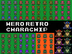 【レトロゲーム風ドット絵素材】HERO RETRO CHARACHIP [Indie8bit]
